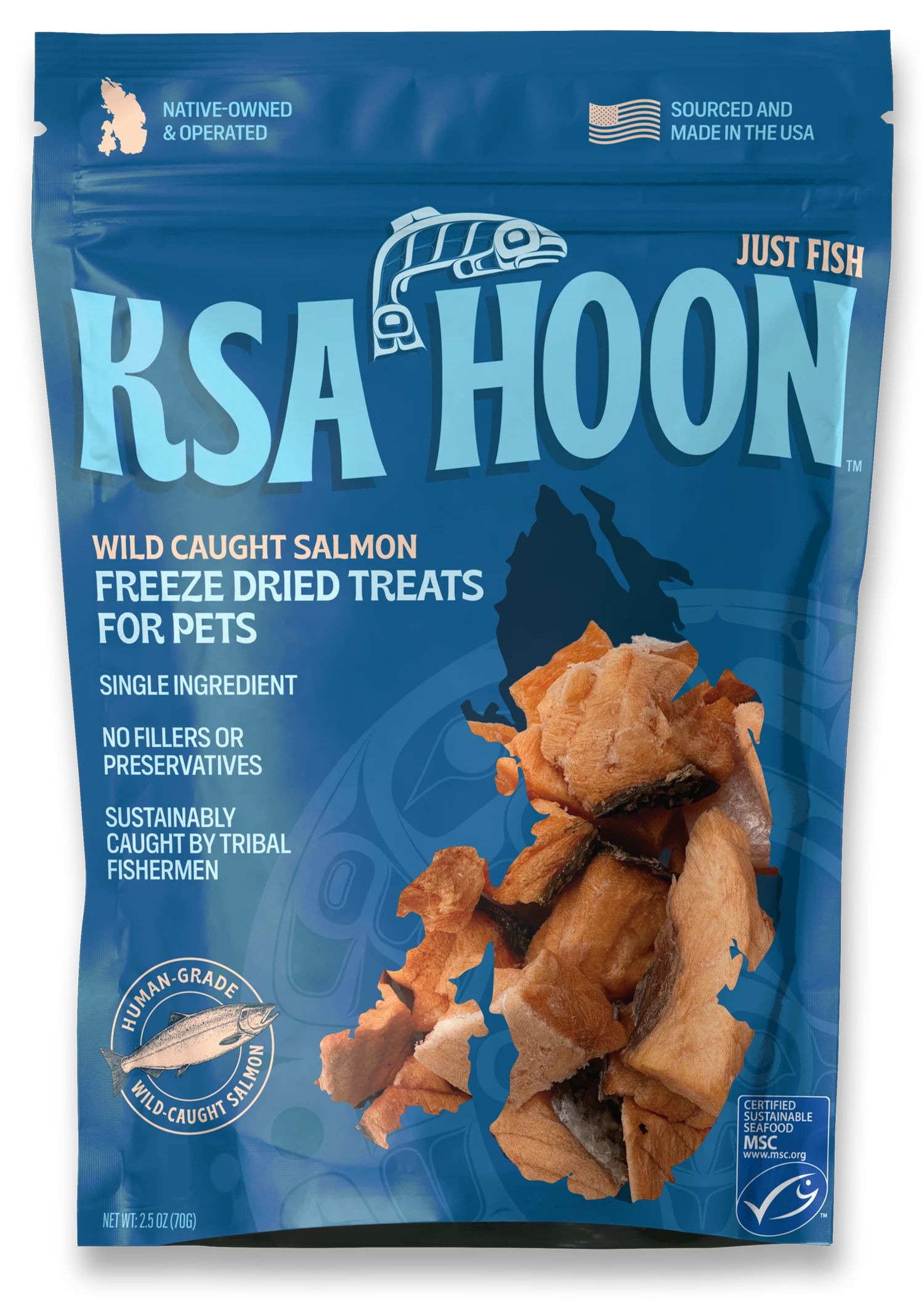 Ksa Hoon Pet Treats - 100% Wild-Caught Salmon, Freeze Dried